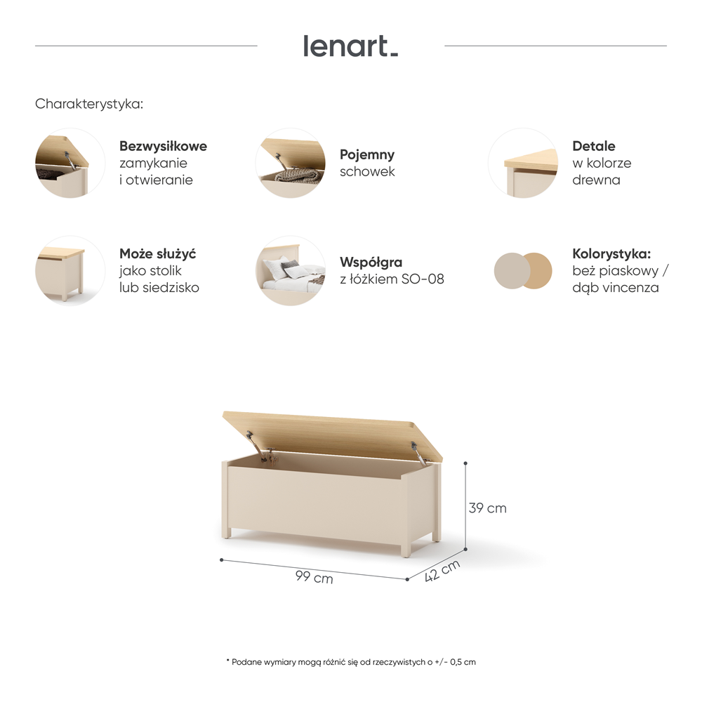STORY SO-10 - kontener - beż piaskowy/dąb vincenza bielona