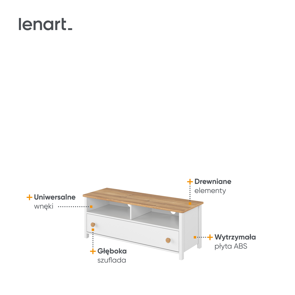 STORY SO-13 - rtv 1s - biały/dąb nash