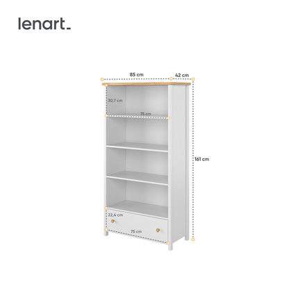 STORY SO-02 - regał 1s - biały/dąb nash