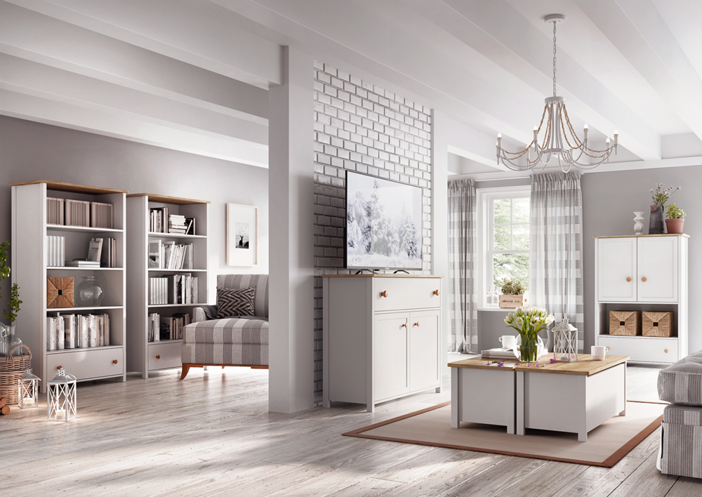 STORY SO-05 - komoda 2d1s - biały/dąb nash