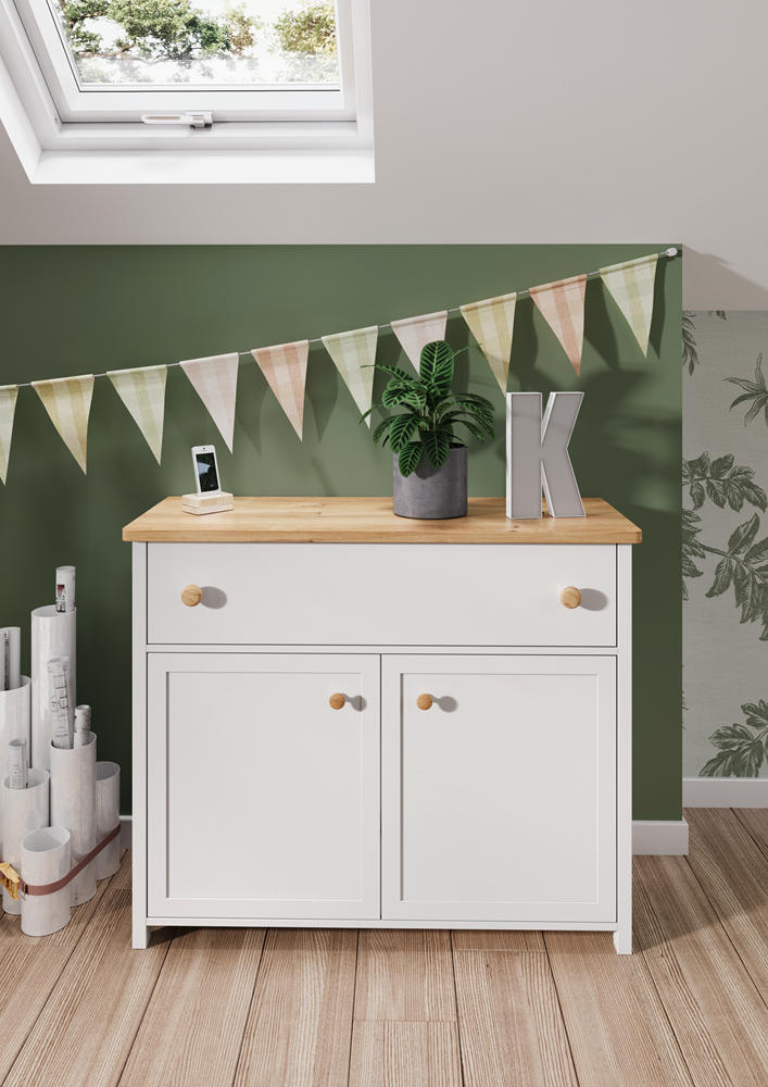 STORY SO-05 - komoda 2d1s - biały/dąb nash