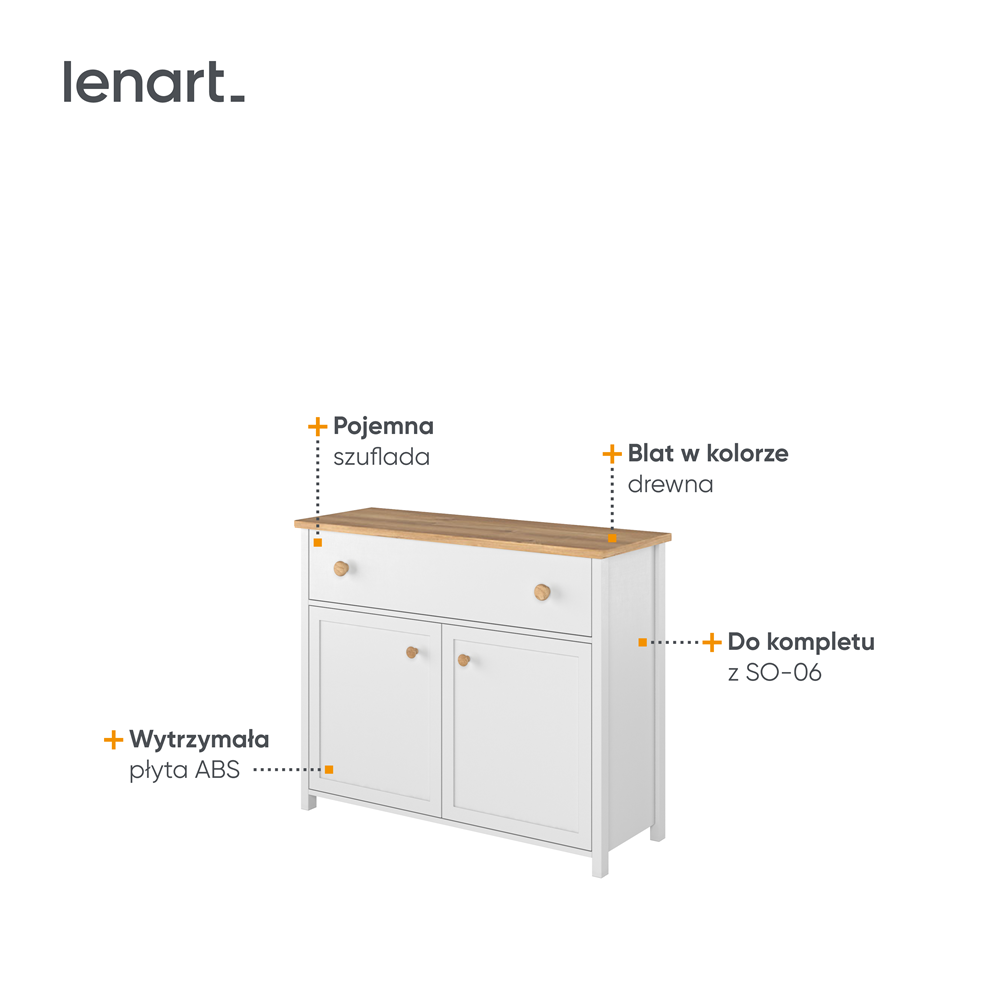STORY SO-05 - komoda 2d1s - biały/dąb nash