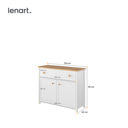 STORY SO-05 - komoda 2d1s - biały/dąb nash