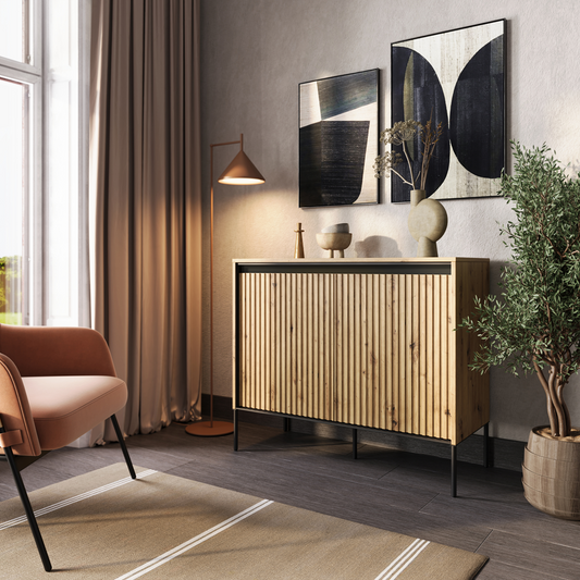 Komoda Trend mała z oświetleniem dąb artisan