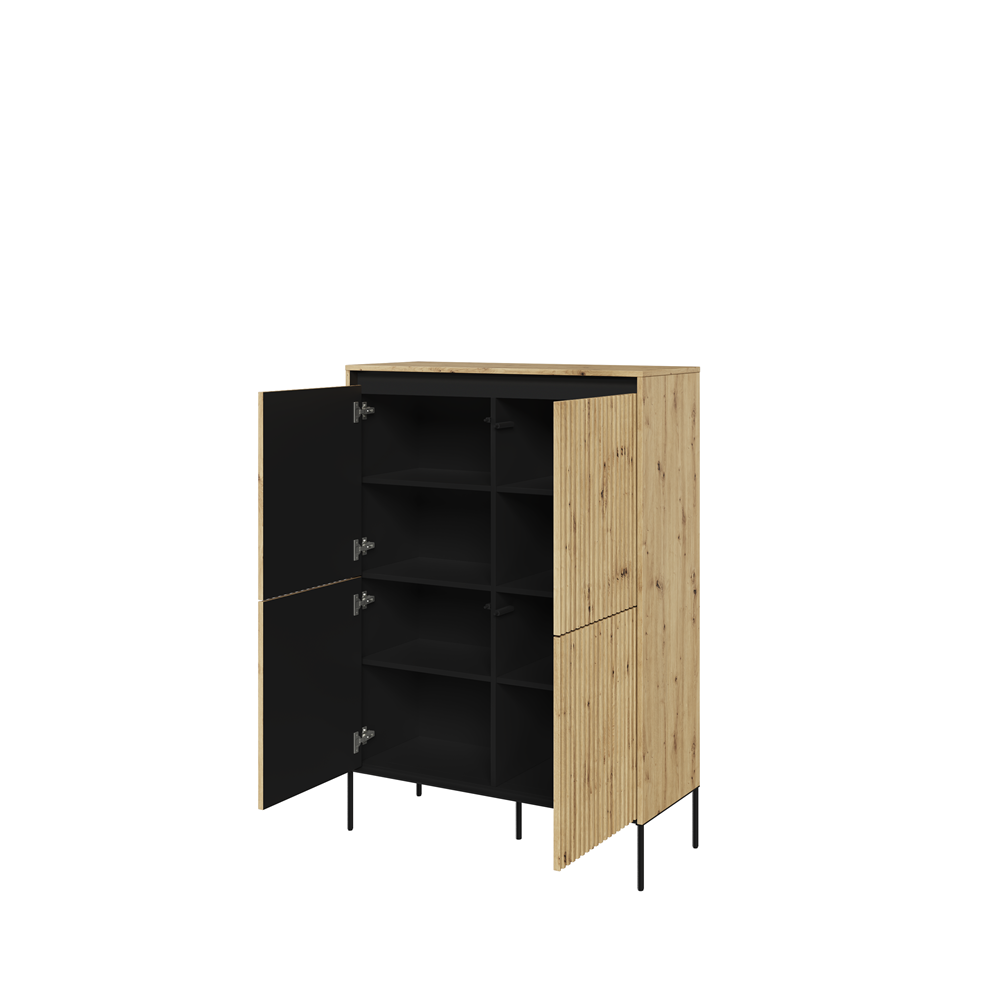 Komoda Trend dąb artisan wysoka z oświetleniem