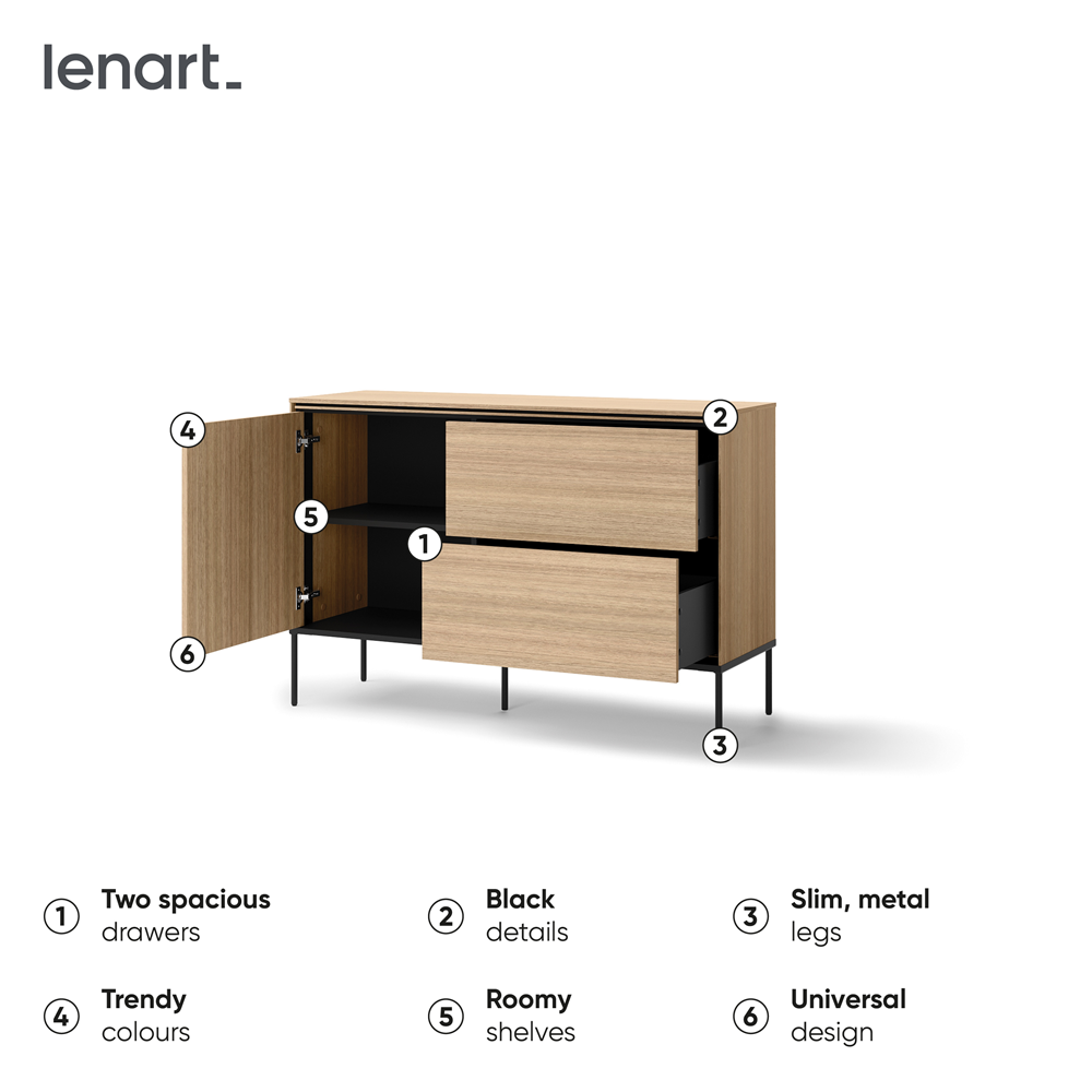 VISSO VI-03 - komoda 1d2s - dąb linearny