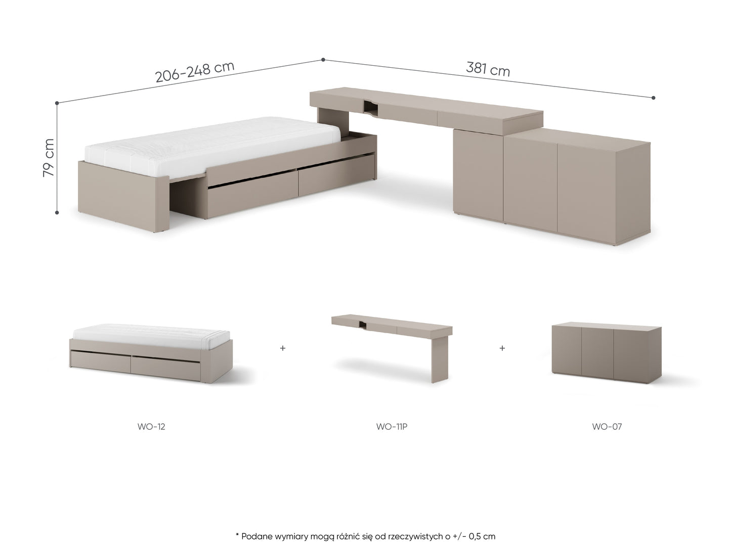 Zestaw meble WOOW SET-01P (WO-11P,07,12)