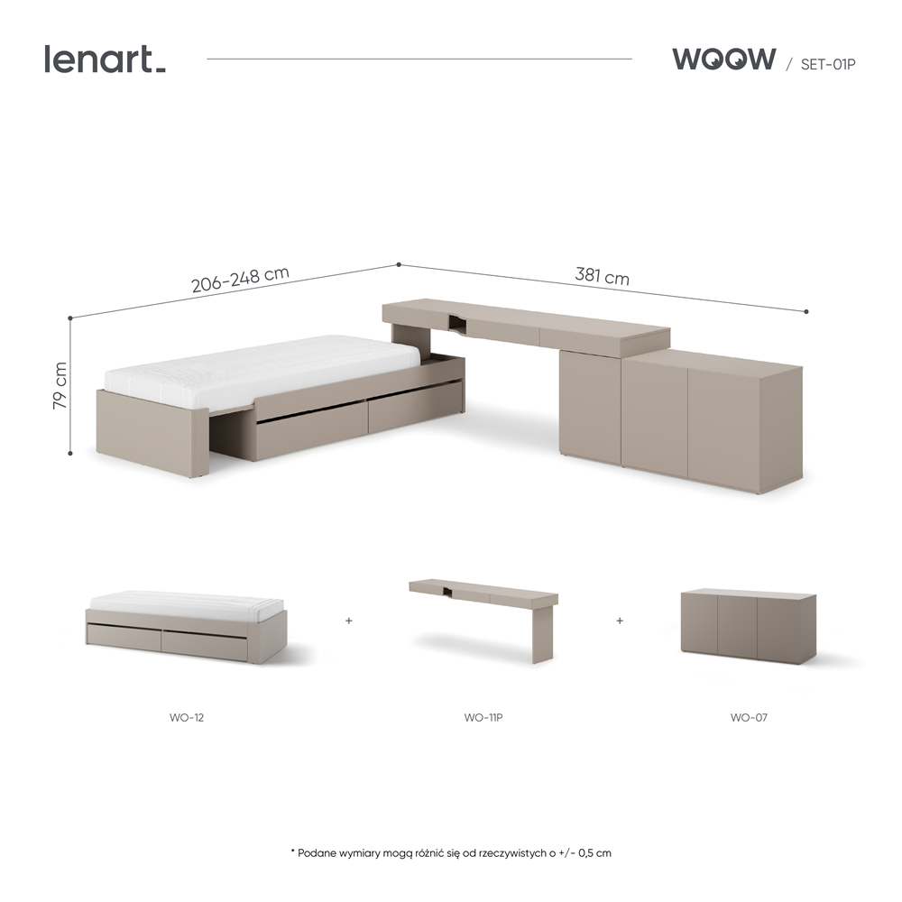 Zestaw meble WOOW SET-01P (WO-11P,07,12)