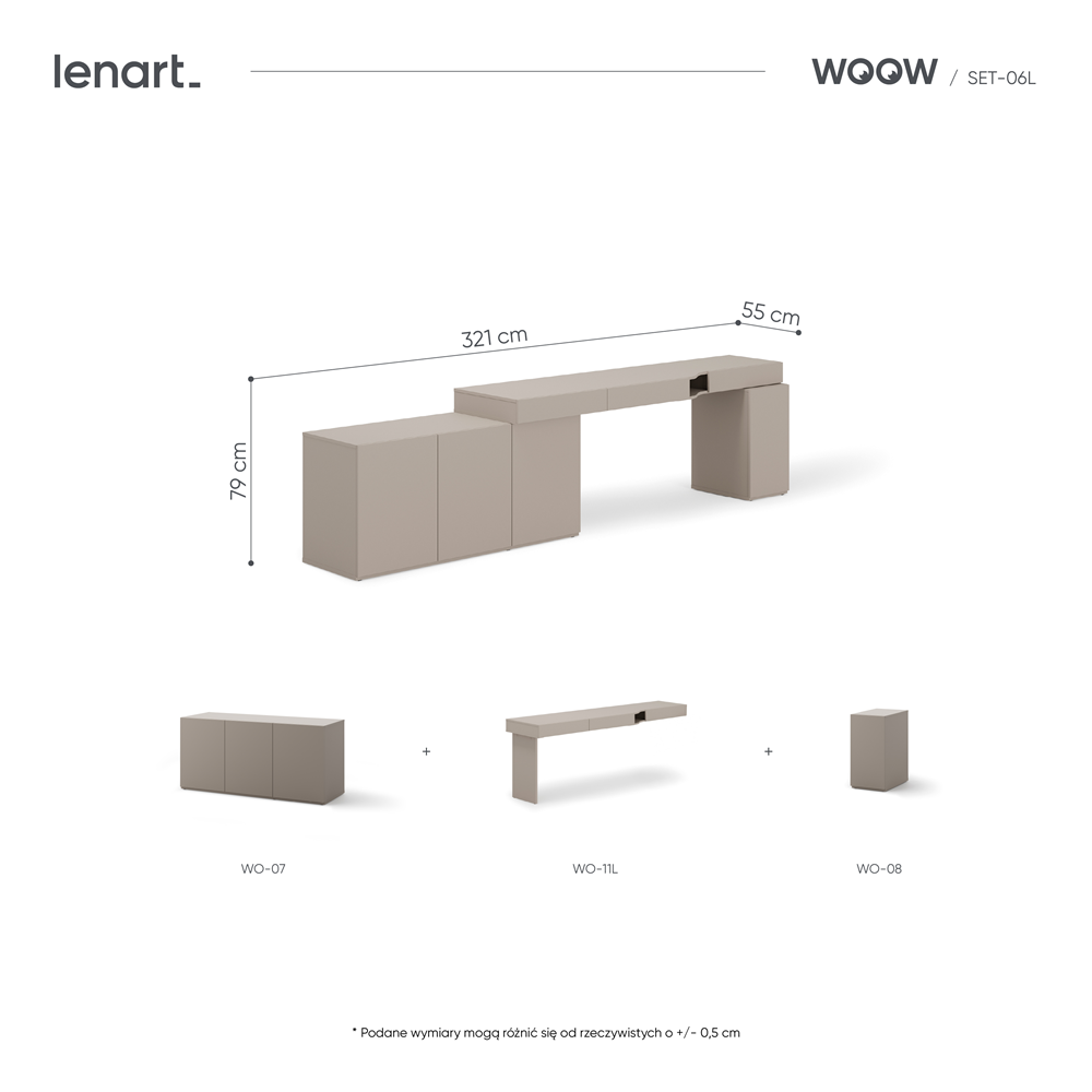 Zestaw mebli WOOW SET-06L (WO-11L,07,08)