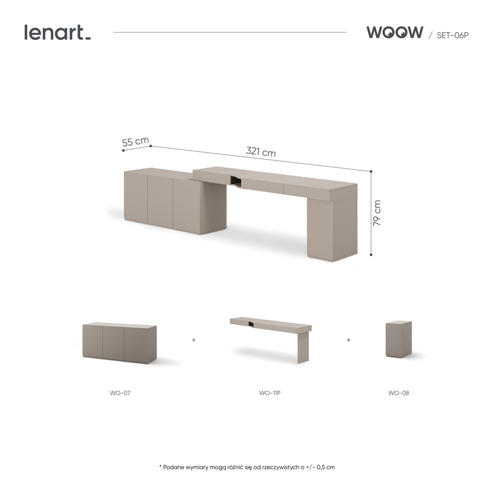 Zestaw mebli WOOW SET-06P (WO-11P,07,08)