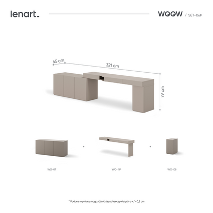 Zestaw mebli WOOW SET-06P (WO-11P,07,08)