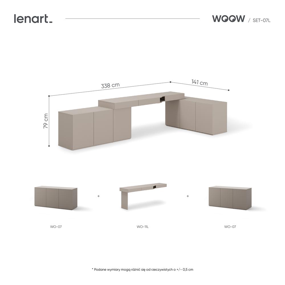 Zestaw mebli WOOW SET-07L (WO-11L,07,07)