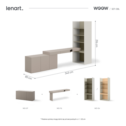Zestaw mebli WOOW SET-08L (WO-11L,04,07 eukaliptus)