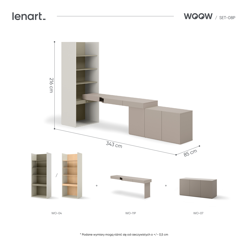 Zestaw mebli WOOW SET-08P (WO-11P,04,07 eukaliptus)