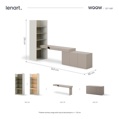 Zestaw mebli WOOW SET-08P (WO-11P,04,07 eukaliptus)