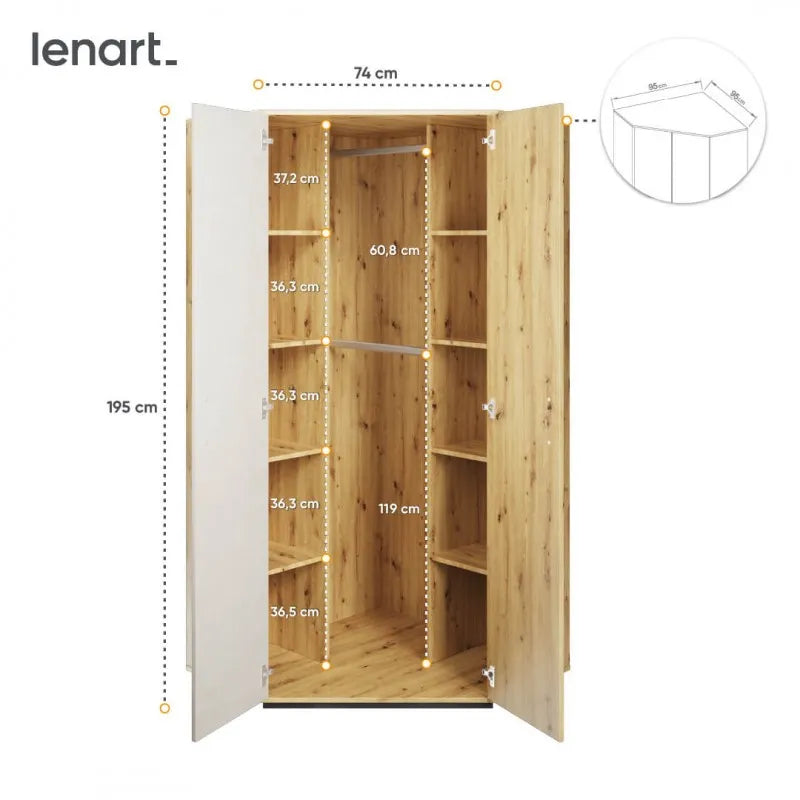 Szafa narożna Qubic QB-01 Lenart Meble