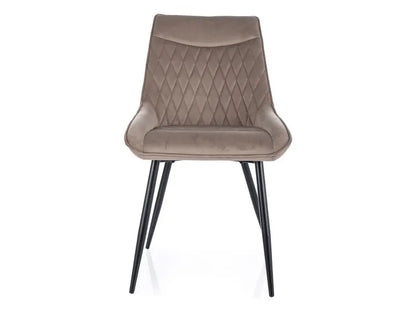 Krzesło Agat velvet beżowe metalowe nogi czarne