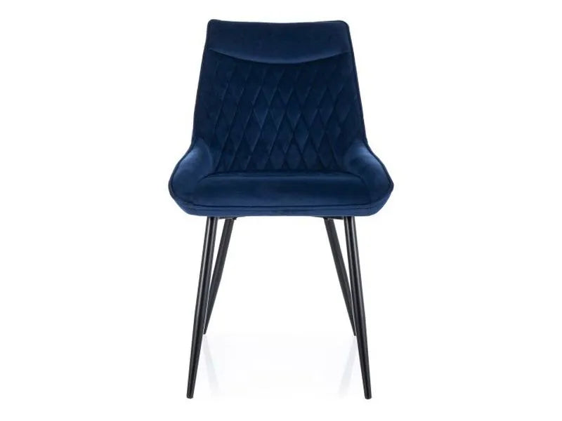 Krzesło Agat velvet granatowe metalowe nogi czarne