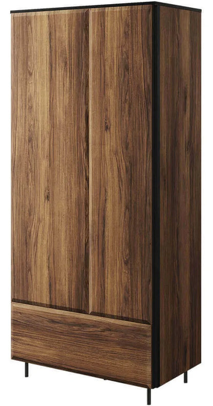 BORGA BG-01 - szafa dzielona 2d1s - dąb catania/czarny/dąb catania mdf