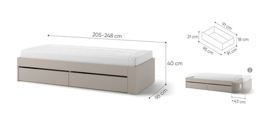 Łóżko rozsuwane WOOW WO-12 90x200