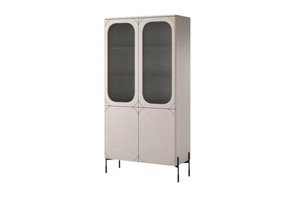 Witryna Sonatia cashmere metalowe nogi oszklona