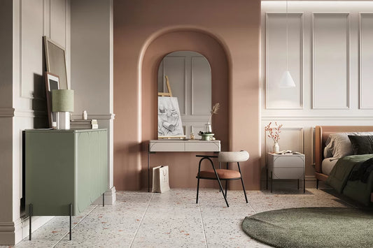 Szafka nocna Sonatia cashmere metalowe nogi nowoczesna