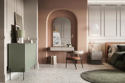 Toaletka Sonatia cashmere nowoczesna metalowe nogi