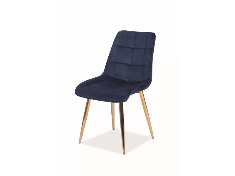 Krzesło Madera granatowe velvet złote nogi
