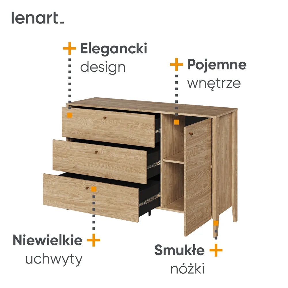 Komoda Cozy skandynawska dąb olejowany