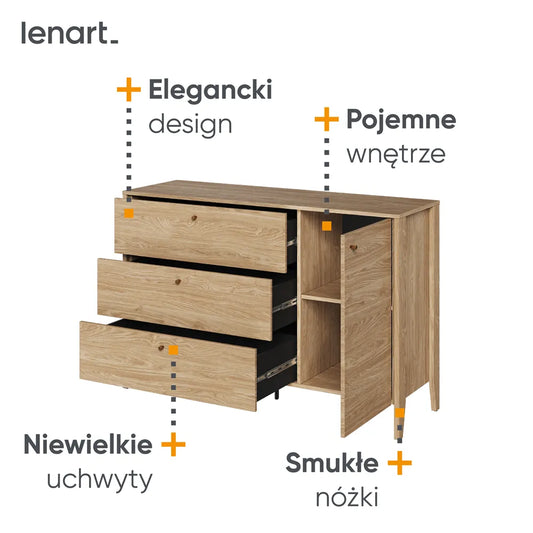 Komoda Cozy skandynawska dąb olejowany
