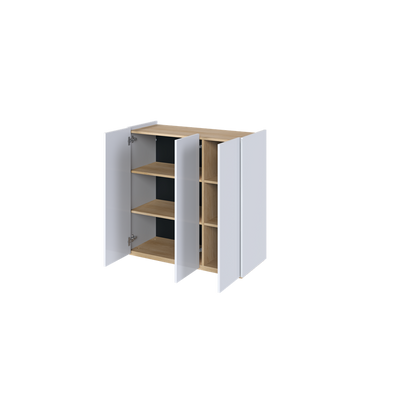 EASY EA-03 - komoda 3d z oświetleniem - biały połysk/dąb scandi