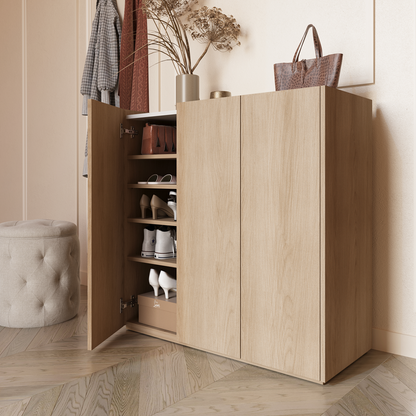 EASY EA-03 - komoda 3d z oświetleniem - dąb scandi/biały połysk