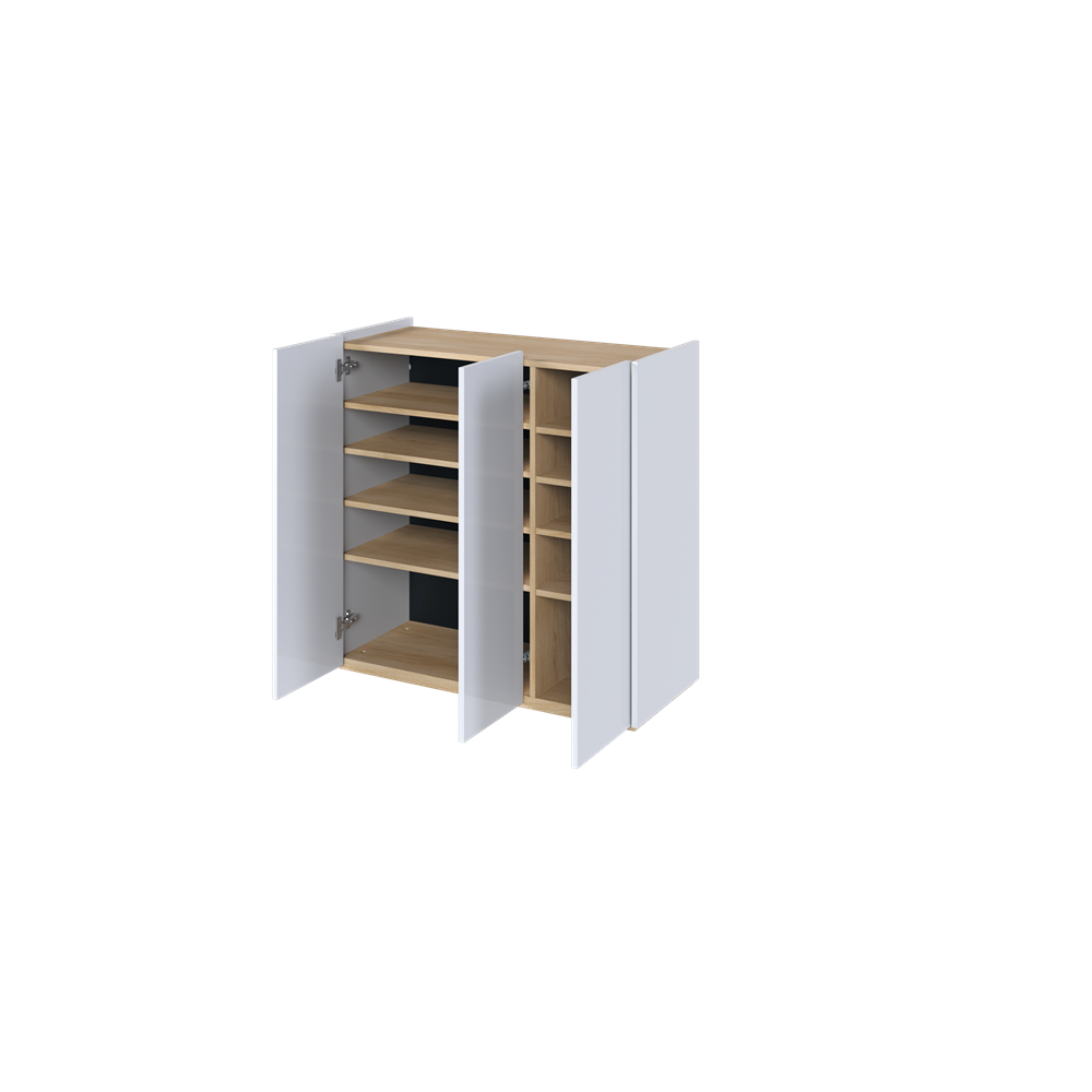 EASY EA-03 - komoda 3d z oświetleniem - biały połysk/dąb scandi