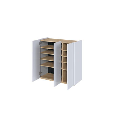 EASY EA-03 - komoda 3d z oświetleniem - biały połysk/dąb scandi