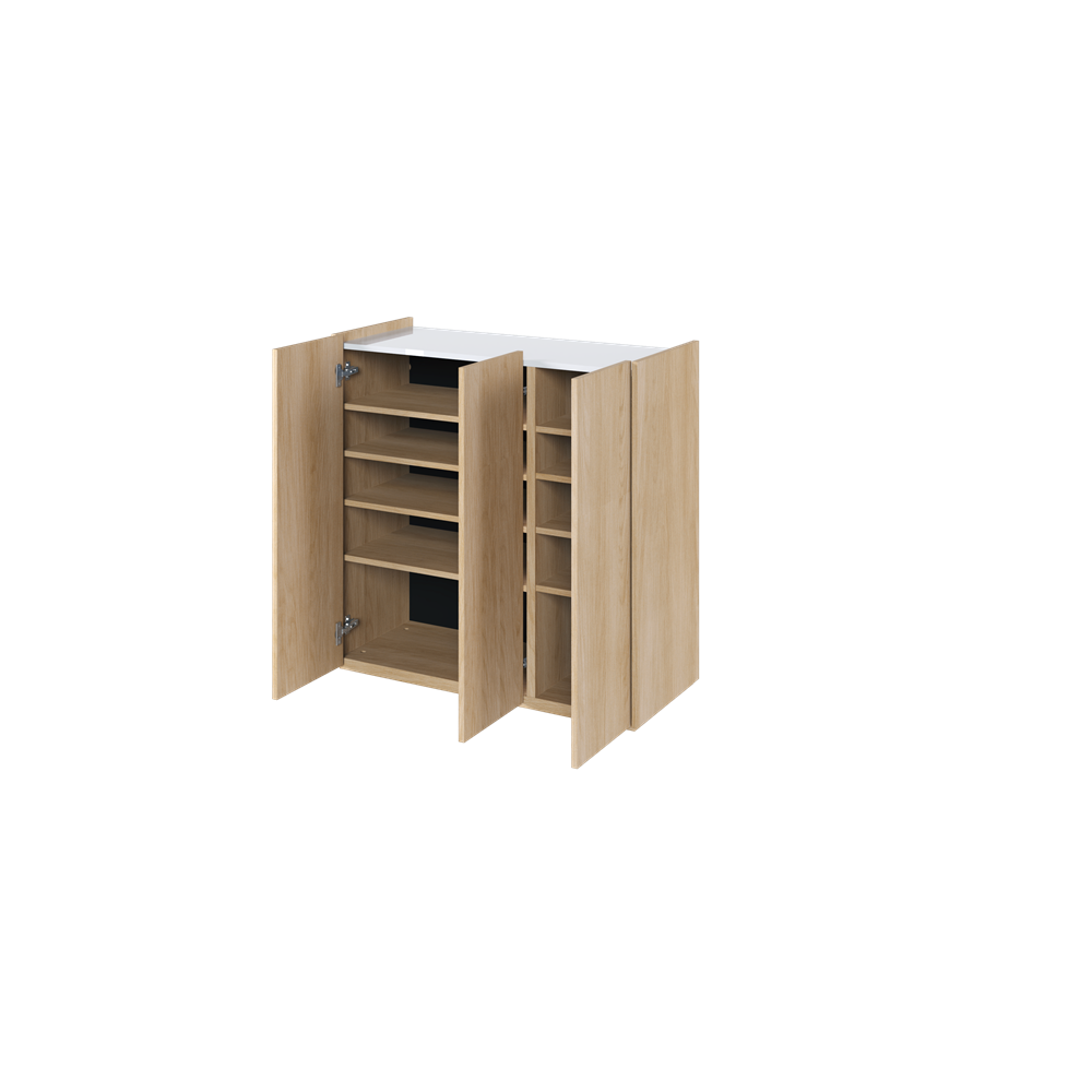 EASY EA-03 - komoda 3d z oświetleniem - dąb scandi/biały połysk