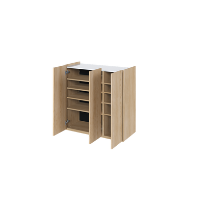 EASY EA-03 - komoda 3d z oświetleniem - dąb scandi/biały połysk