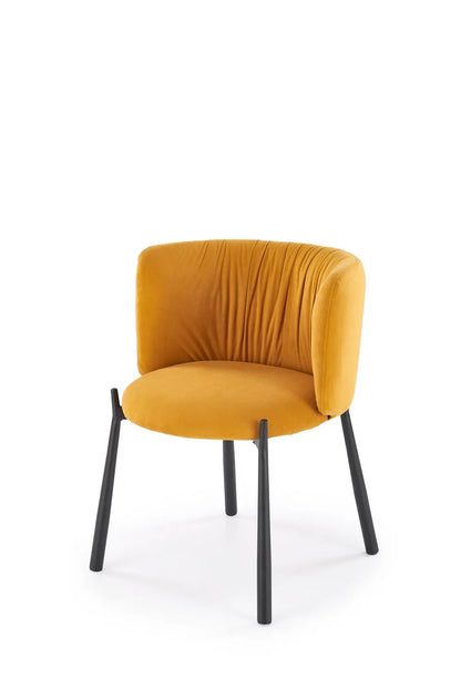 Krzesło Mavel musztardowe velvet nowoczesne