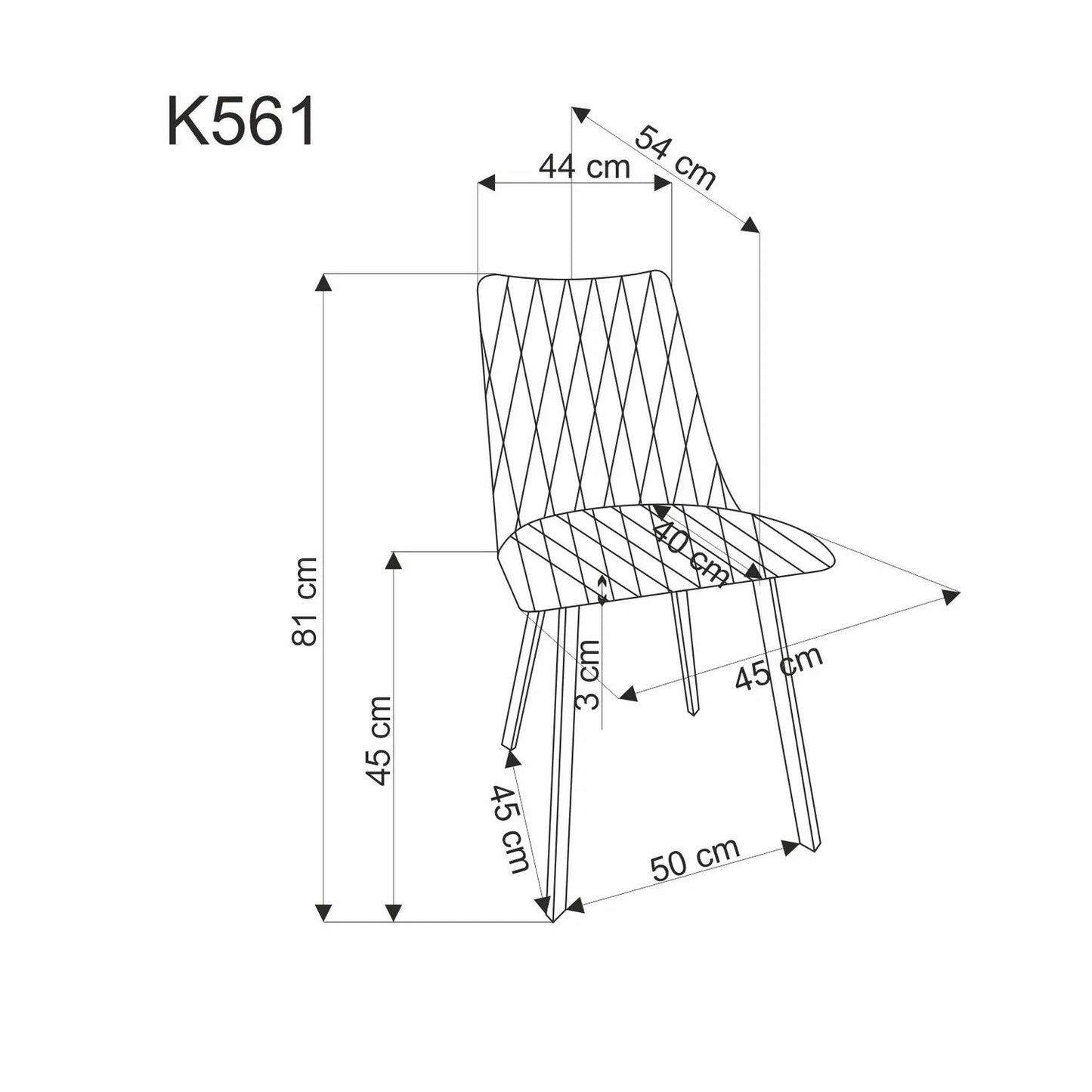 Krzesło 561 szare metalowe nogi dzianina