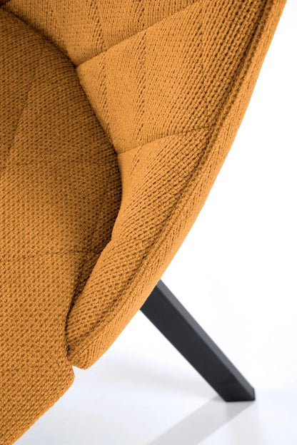 Krzesło 561 musztardowe metalowe nogi dzianina