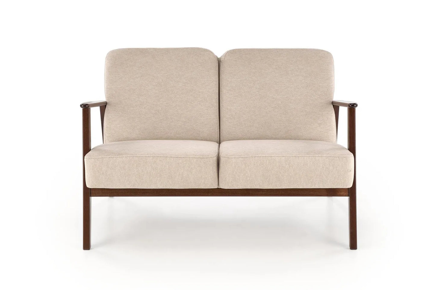 Sofa Milano 2os beżowa drewniane podłokietniki