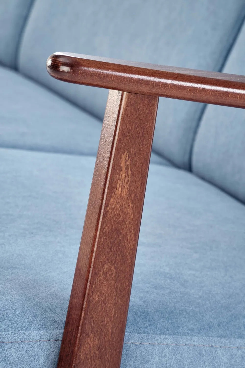 Sofa Milano 3os niebieska drewniane