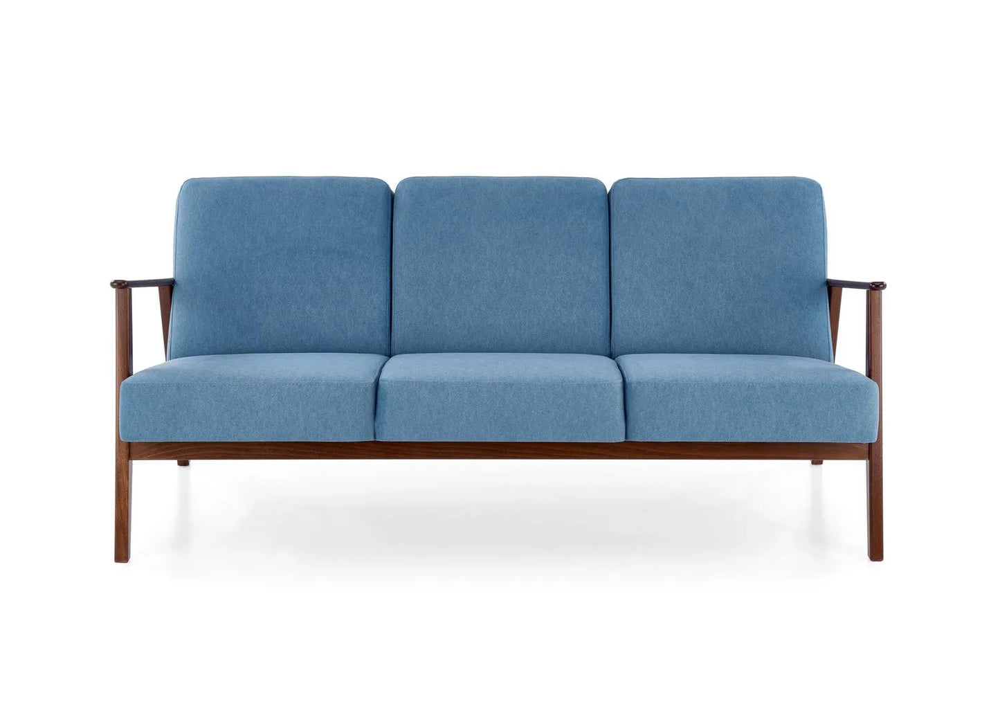 Sofa Milano 3os niebieska drewniane
