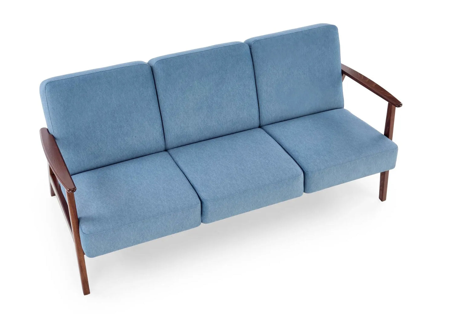 Sofa Milano 3os niebieska drewniane