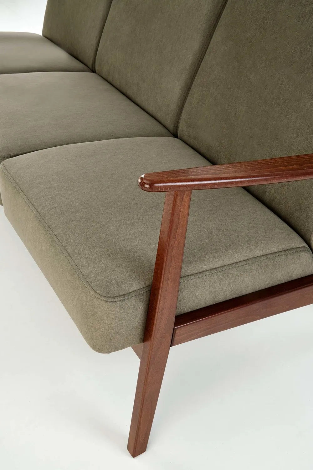Sofa Milano 3os oliwkowa drewniane