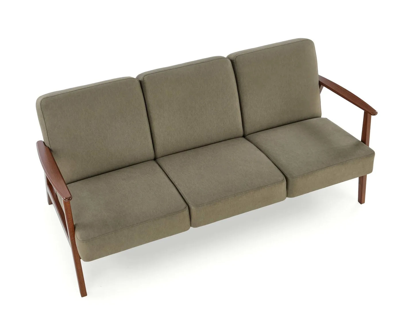 Sofa Milano 3os oliwkowa drewniane