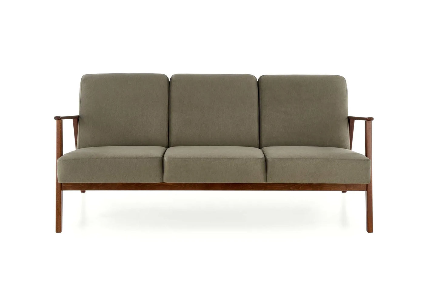 Sofa Milano 3os oliwkowa drewniane