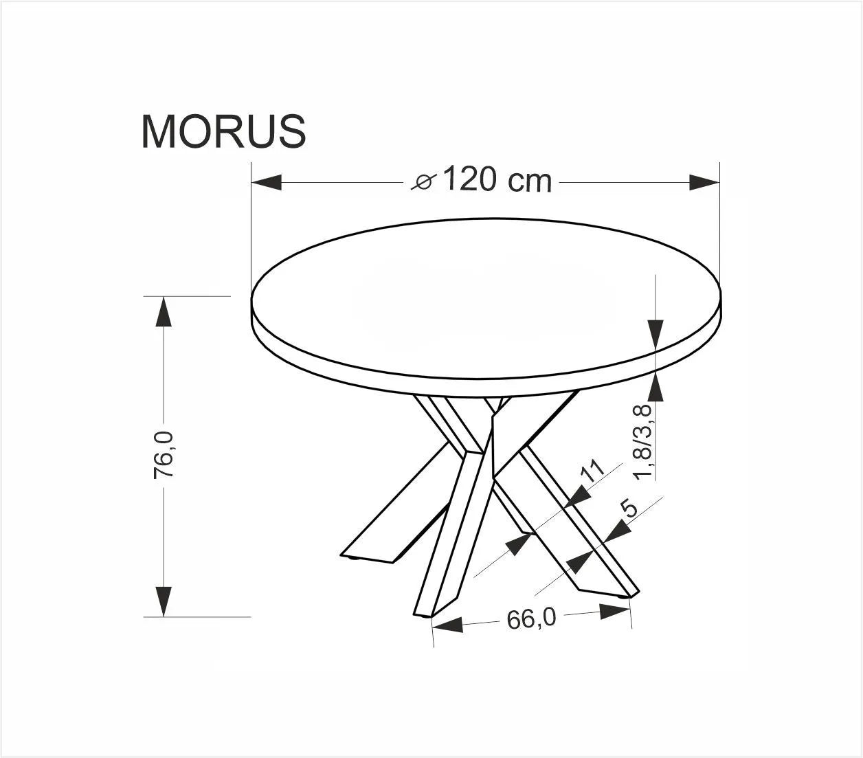 Stół Morus okrągły 105cm naturalny