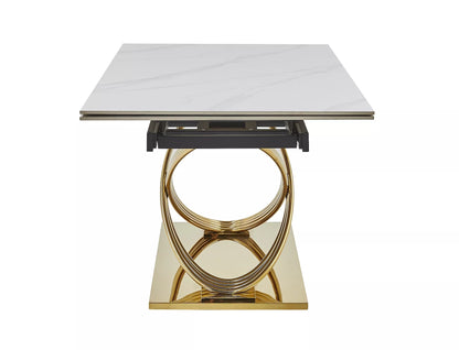 Stół Hermes II biały efekt marmuru złoto