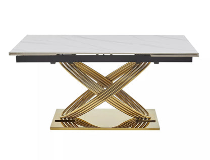 Stół Hermes II biały efekt marmuru złoto