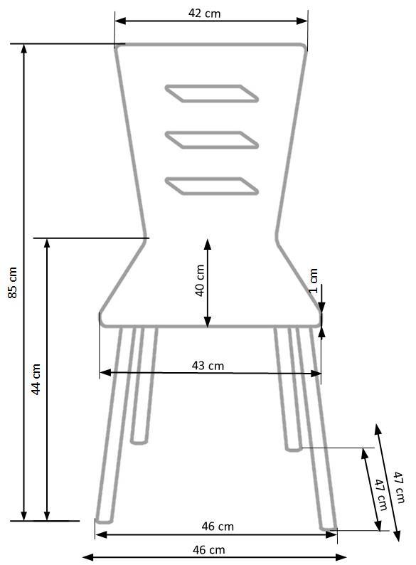 Krzesło K155 białe/metalowe